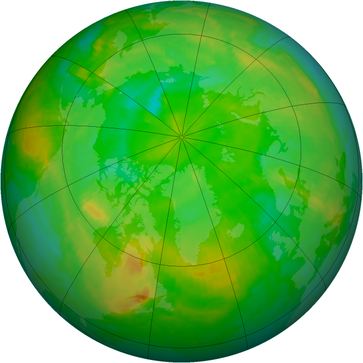 Arctic ozone map for 02 July 2001